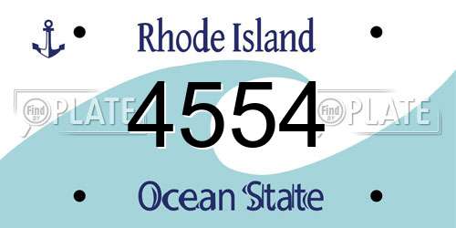 4554 Rhode Island License Plate
