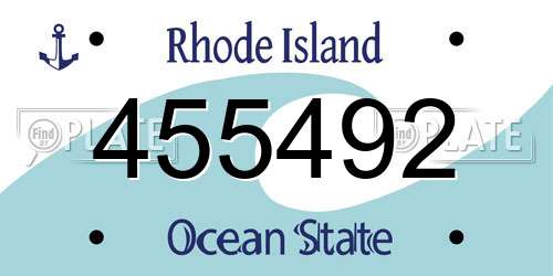 455492 Rhode Island License Plate
