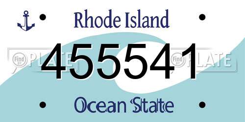 455541 Rhode Island License Plate