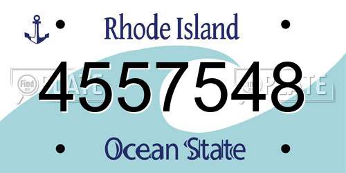 4557548 Rhode Island License Plate