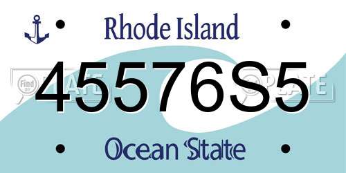 45576S5 Rhode Island License Plate