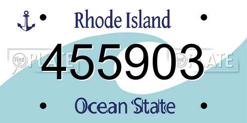 455903 Rhode Island License Plate