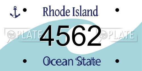 4562 Rhode Island License Plate