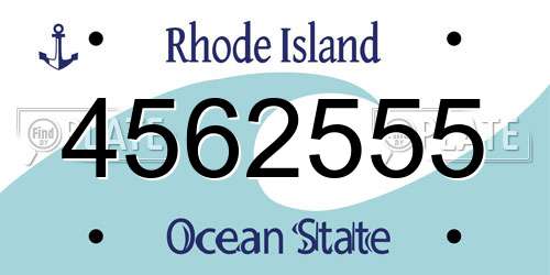 4562555 Rhode Island License Plate
