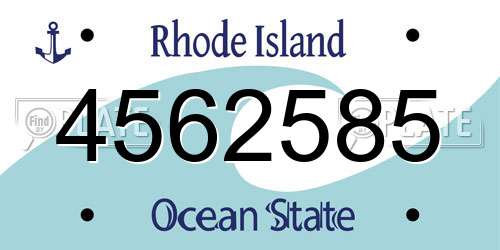 4562585 Rhode Island License Plate