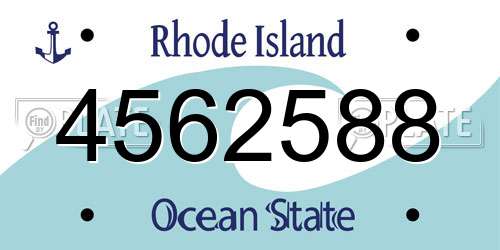 4562588 Rhode Island License Plate