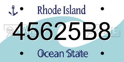 45625B8 Rhode Island License Plate