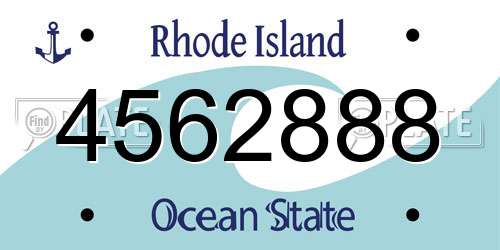 4562888 Rhode Island License Plate
