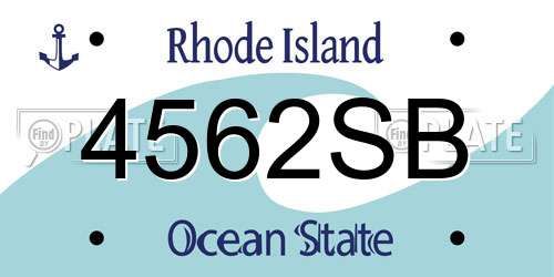 4562SB Rhode Island License Plate