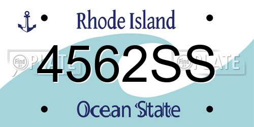 4562SS Rhode Island License Plate
