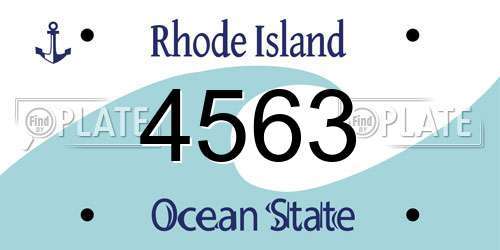 4563 Rhode Island License Plate