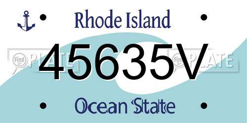 45635V Rhode Island License Plate