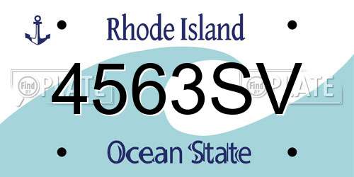 4563SV Rhode Island License Plate