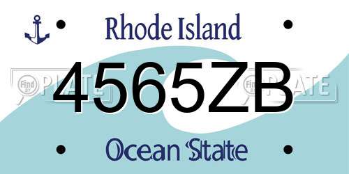 4565ZB Rhode Island License Plate