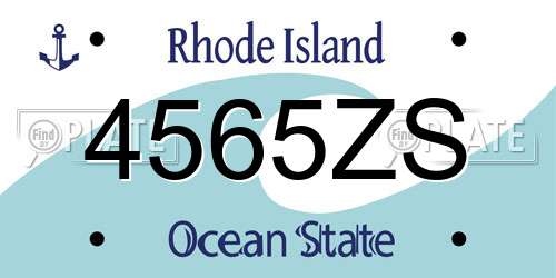 4565ZS Rhode Island License Plate