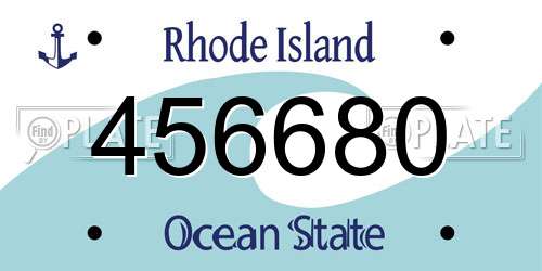 456680 Rhode Island License Plate