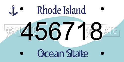 456718 Rhode Island License Plate
