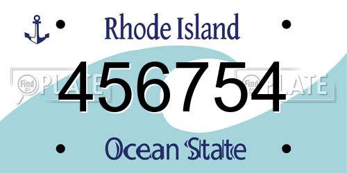 456754 Rhode Island License Plate