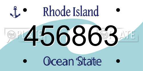 456863 Rhode Island License Plate