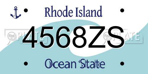 4568ZS Rhode Island License Plate