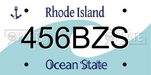 456BZS Rhode Island License Plate