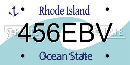 456EBV Rhode Island License Plate