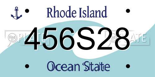 456S28 Rhode Island License Plate
