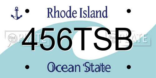 456TSB Rhode Island License Plate