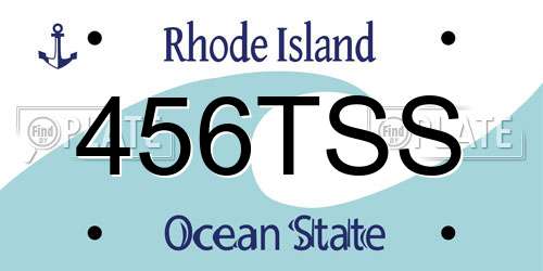 456TSS Rhode Island License Plate