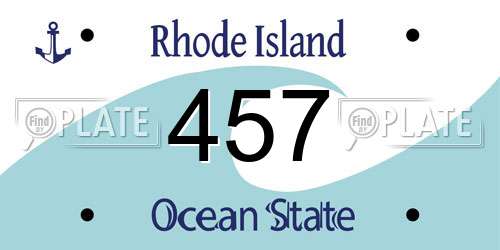 457 Rhode Island License Plate