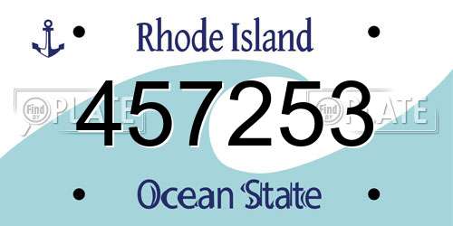 457253 Rhode Island License Plate