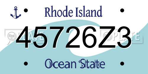 45726Z3 Rhode Island License Plate