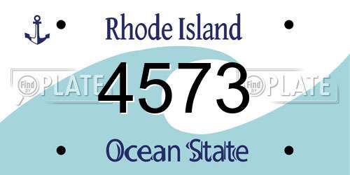 4573 Rhode Island License Plate