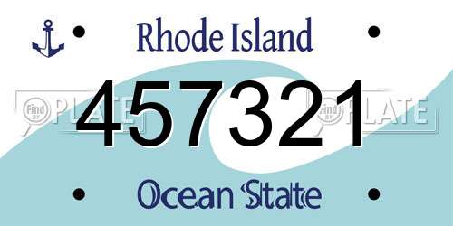 457321 Rhode Island License Plate