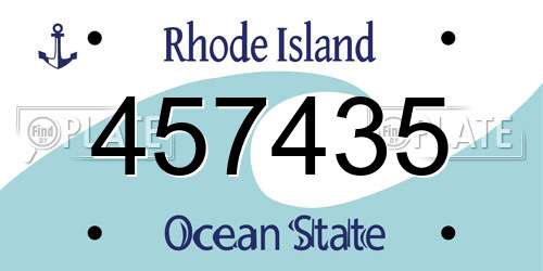 457435 Rhode Island License Plate