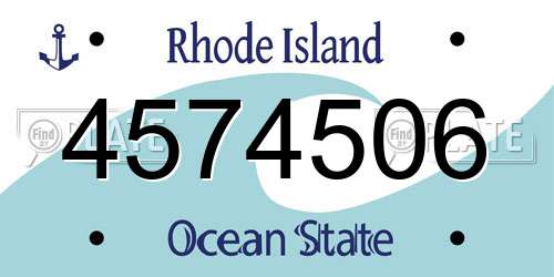 4574506 Rhode Island License Plate