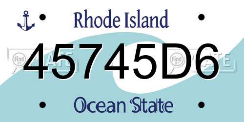 45745D6 Rhode Island License Plate