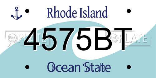 4575BT Rhode Island License Plate