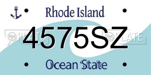 4575SZ Rhode Island License Plate