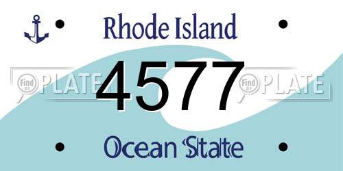 4577 Rhode Island License Plate