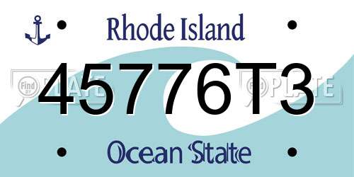 45776T3 Rhode Island License Plate