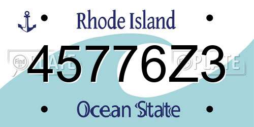45776Z3 Rhode Island License Plate