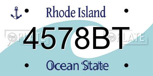 4578BT Rhode Island License Plate