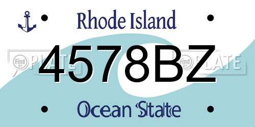 4578BZ Rhode Island License Plate