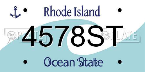 4578ST Rhode Island License Plate