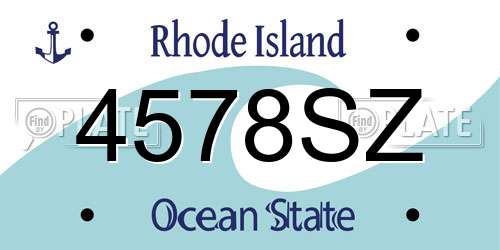 4578SZ Rhode Island License Plate