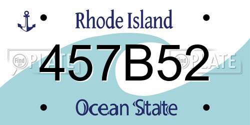 457B52 Rhode Island License Plate