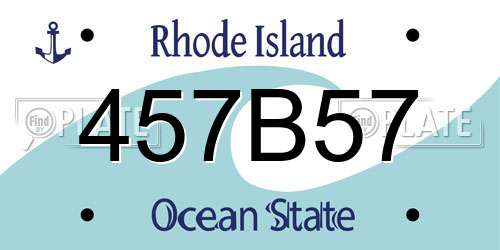 457B57 Rhode Island License Plate
