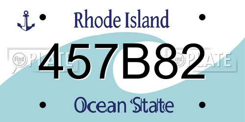 457B82 Rhode Island License Plate