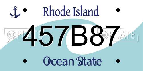 457B87 Rhode Island License Plate